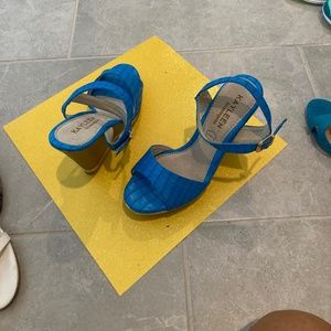 Blue Snake design wedge sandals